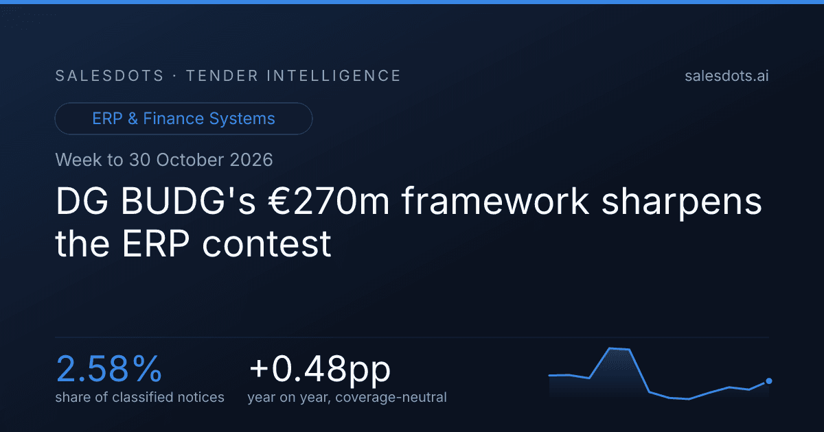 DG BUDG's €270m framework sharpens the ERP contest